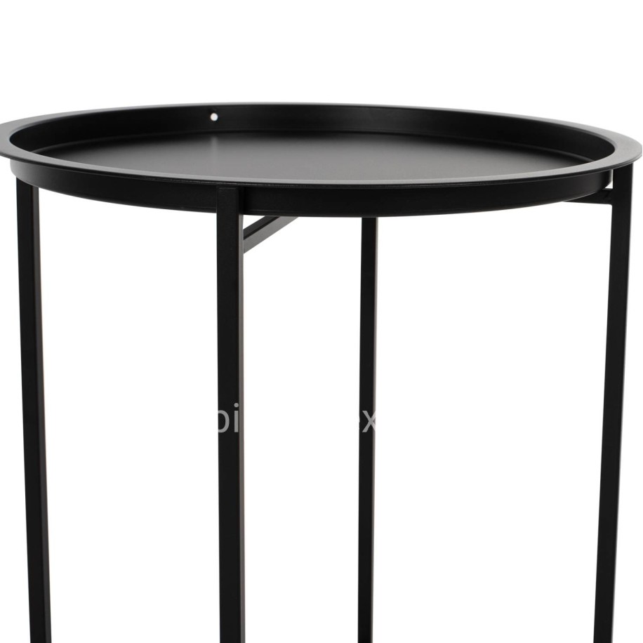 Table Foldable Metallic Black 45cm HM5287.01