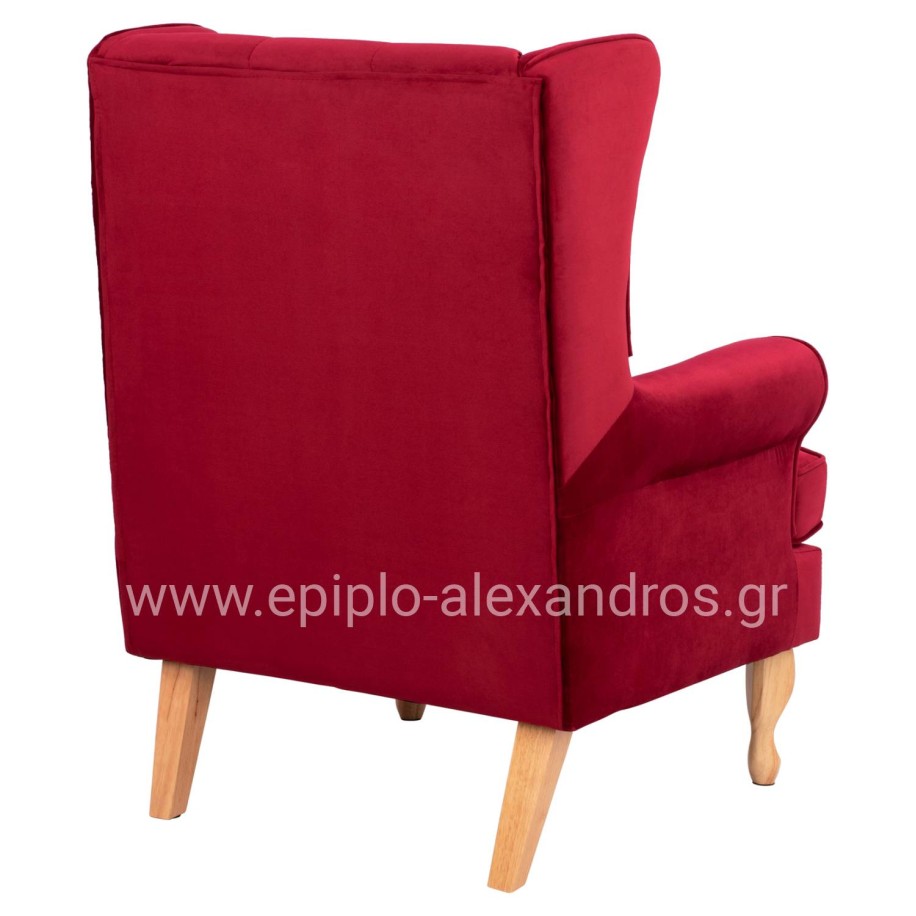 Armchair Red Velvet Brandon 81x83x101cm HM3073.14