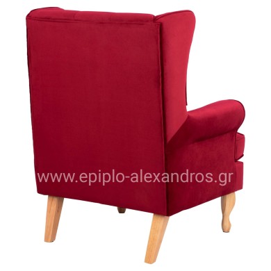 Armchair Red Velvet Brandon 81x83x101cm HM3073.14