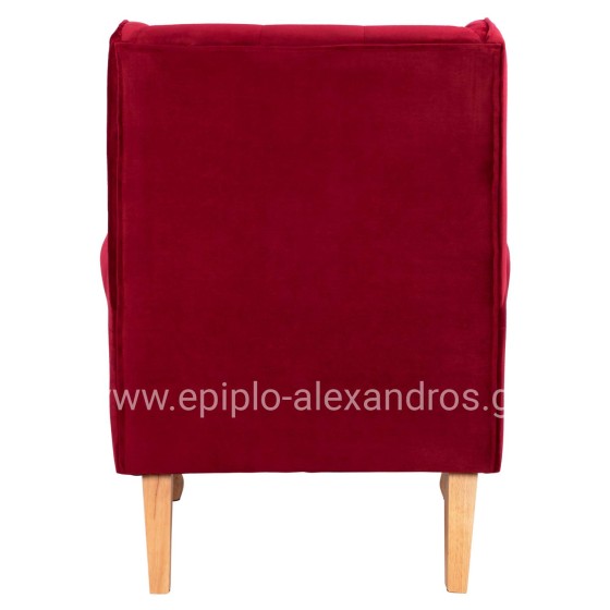 Armchair Red Velvet Brandon 81x83x101cm HM3073.14