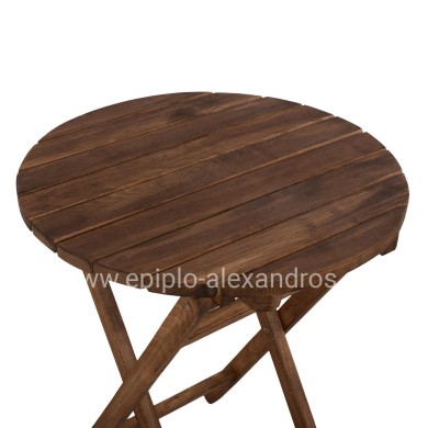 Director's Table Limnos Φ60cm Solid Wood Impregnation Walnut HM5653.01