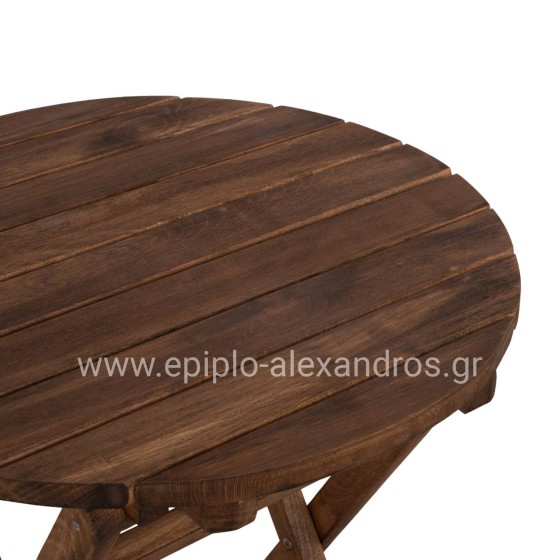 Director's Table Limnos Φ60cm Solid Wood Impregnation Walnut HM5653.01