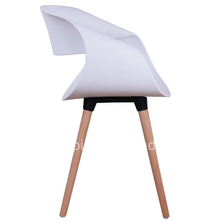 Polypropylene Armchair Maggie HM8600.01 in white color 59x53x80 cm