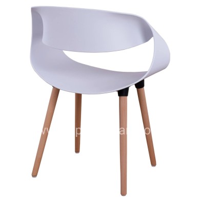 Polypropylene Armchair Maggie HM8600.01 in white color 59x53x80 cm