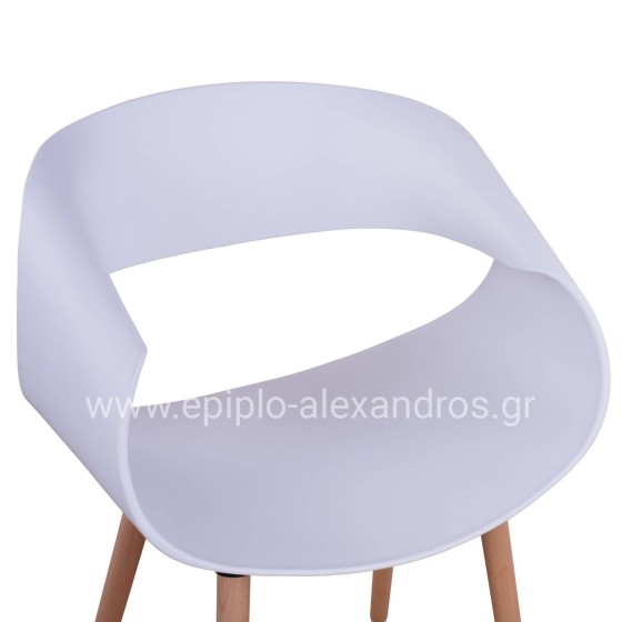 Polypropylene Armchair Maggie HM8600.01 in white color 59x53x80 cm