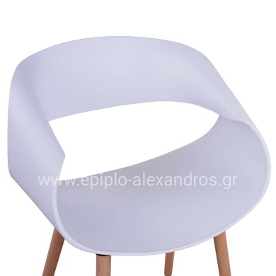Polypropylene Armchair Maggie HM8600.01 in white color 59x53x80 cm