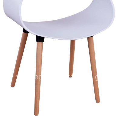 Polypropylene Armchair Maggie HM8600.01 in white color 59x53x80 cm