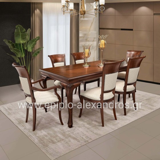 Dining Room Louis-Quinze With 4 Chairs K105 & 2 Armchairs K121