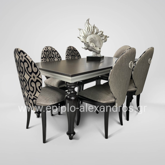 Dining Table Βaroque With 6 Chairs K12