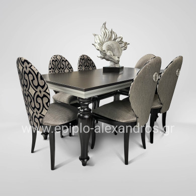 Dining Table Βaroque With 6 Chairs K12