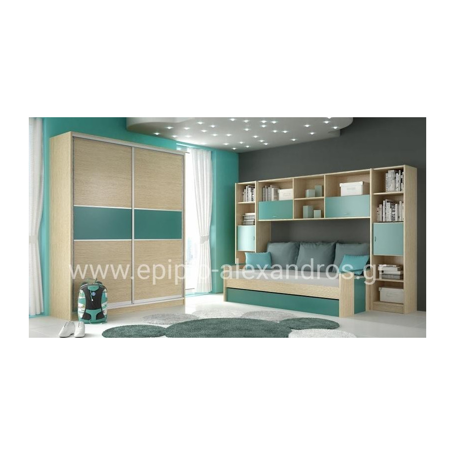 Παιδική Κουκέτα Αμοργός 5 Ξύλο Μελαμίνη Δρυς Λάκα