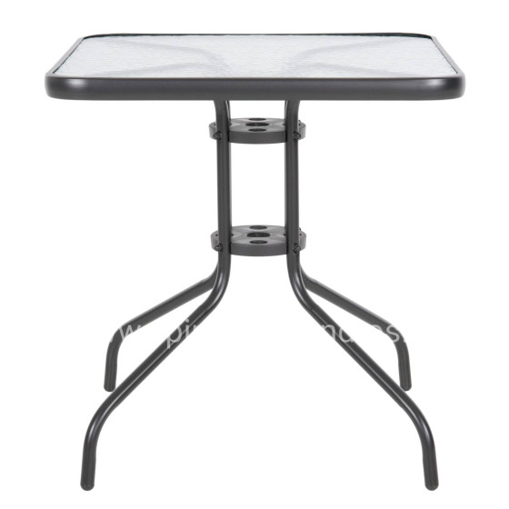 ΤΡΑΠΕΖΙ ΕΞΩΤ.ΧΩΡΟΥ FIGO HM5036.01 ΜΕΤΑΛΛΟ ΓΚΡΙ- ΓΥΑΛΙΝΗ ΕΠΙΦΑΝΕΙΑ 70Χ70Χ72Υεκ