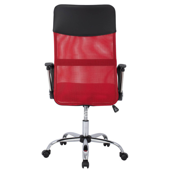 Office chair HM1000.07 Black Red Mesh chromed leg 61x58x118