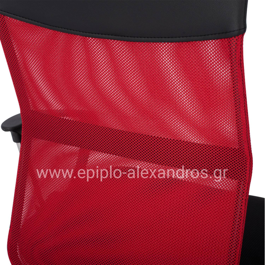 Office chair HM1000.07 Black Red Mesh chromed leg 61x58x118