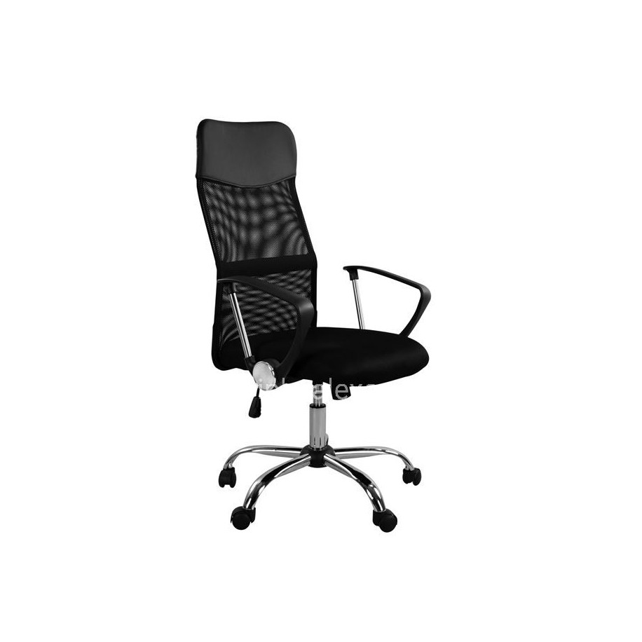 Office chair HM1000.01 Black With Mesh and chromed base 61x56x118 cm