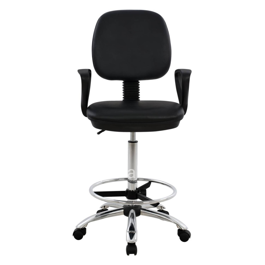 OFFICE CHAIR VEGAR HM1042.01 WITH PERIMETER FOOTREST-HIGH SEAT-BLACK 56,5x60x136Hcm.