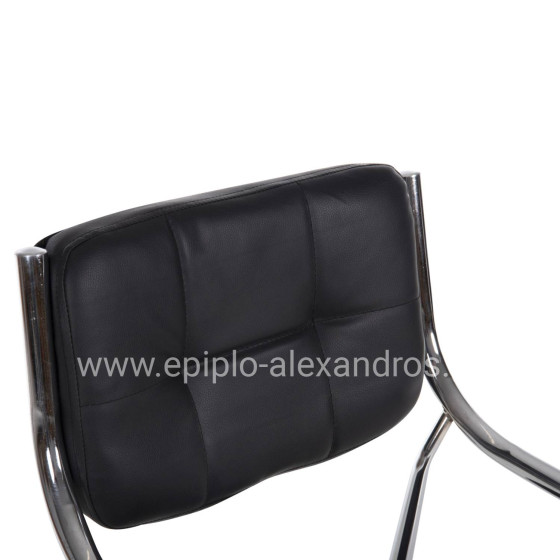 ΚΑΡΕΚΛΑ ΕΠΙΣΚΕΠΤΟΥ OBERON HM1018.01 ΜΑΥΡΟ PU 51x52x86Υ εκ.