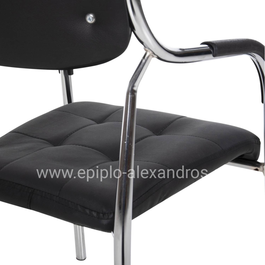 Conference office chair OBERON HM1018.01 Black PU 51x52x86Ηcm