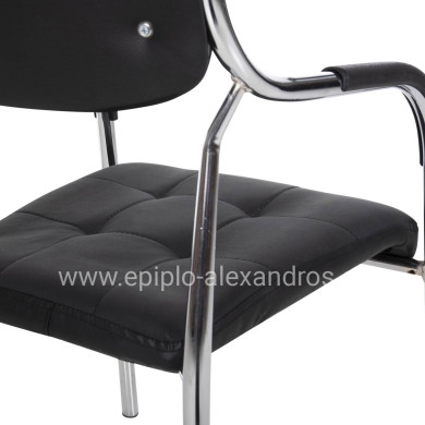 Conference office chair OBERON HM1018.01 Black PU 51x52x86Ηcm