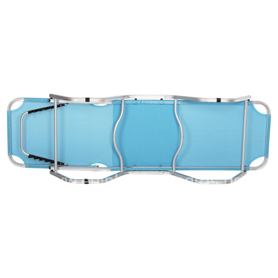 Professional Sunbed Aluminum HM5071.08 Light Blue 60x195x30 cm
