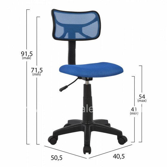 Office chair HM1026.06 blue with mesh fabric 40,5x50,5x91,5 cm.