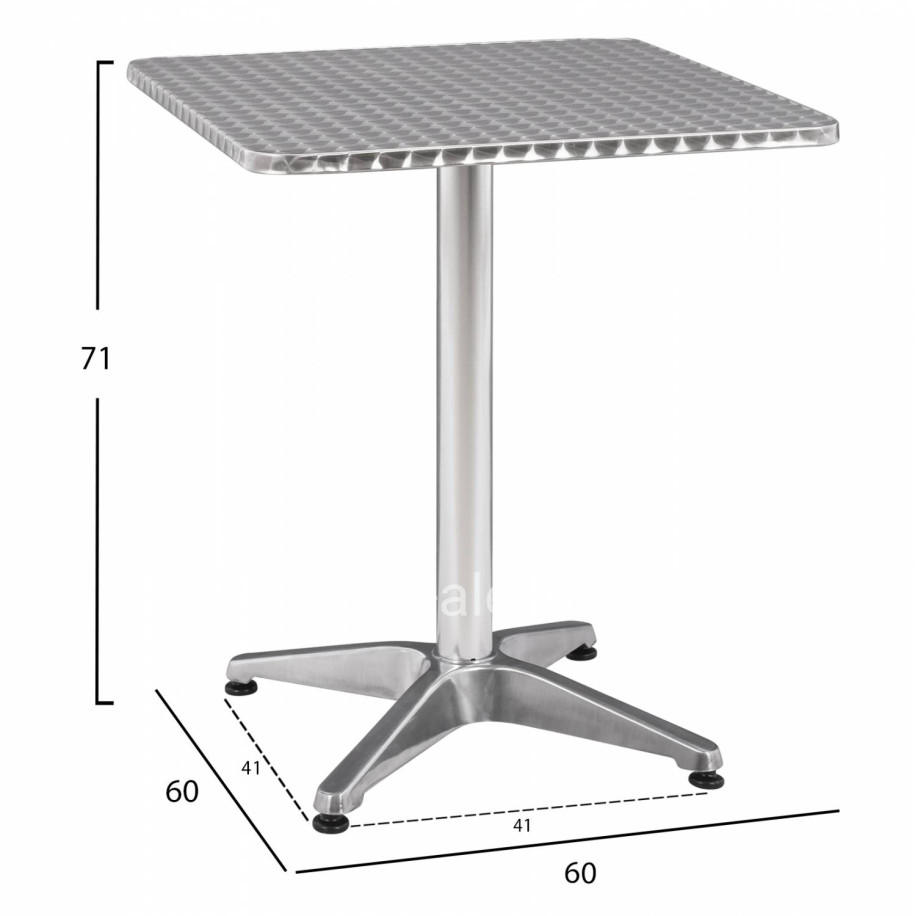 Rectangular Table Frodo Aluminum 60x60x72Η cm  4legs HM5016