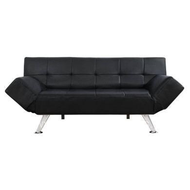 Sofa/Bed HM3001.02 Thom with folding arms Black PU 189x93x82 cm