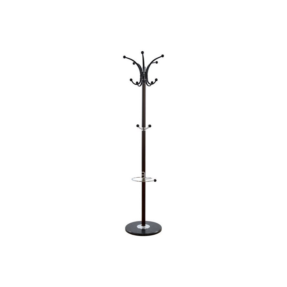 Hat/Coat Stand Metallic SHIA HM0038.05 rotating walnut with black marble base Φ37x170Η cm