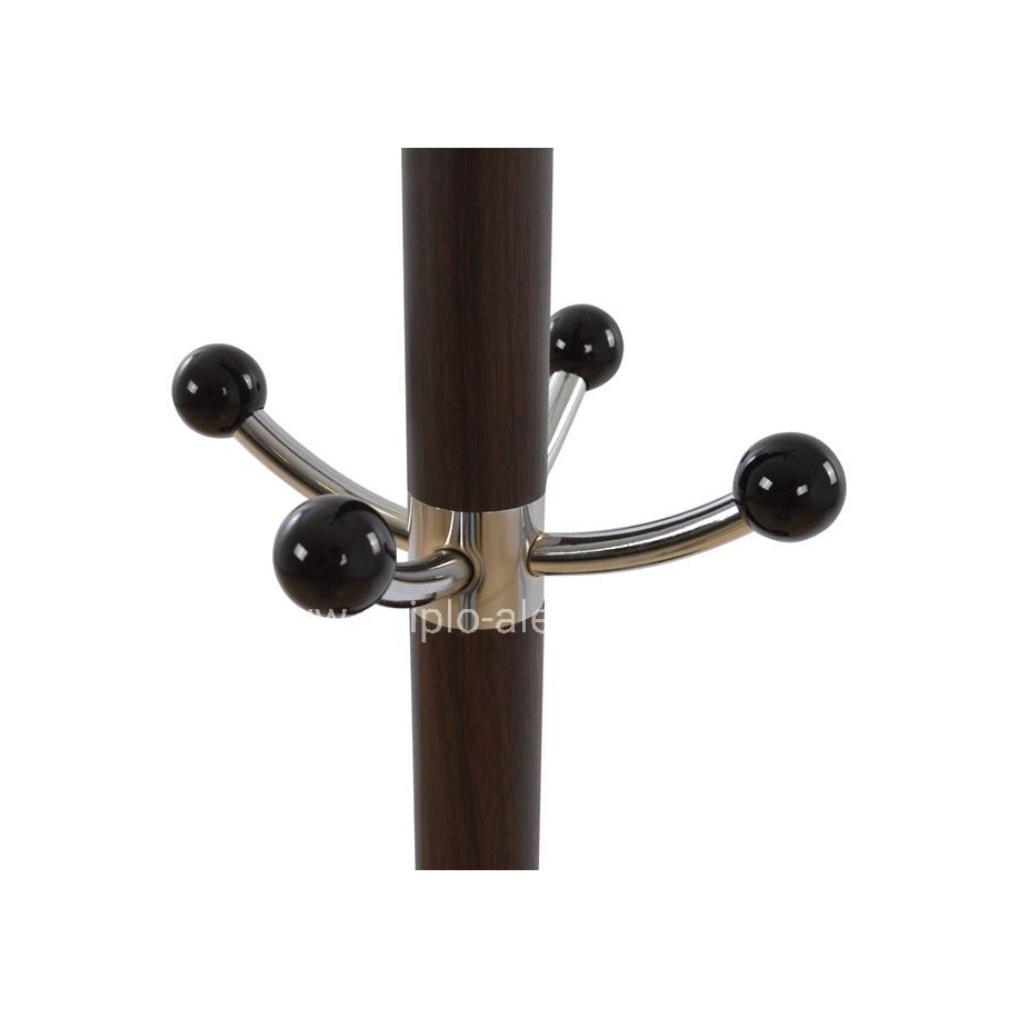 Hat/Coat Stand Metallic SHIA HM0038.05 rotating walnut with black marble base Φ37x170Η cm