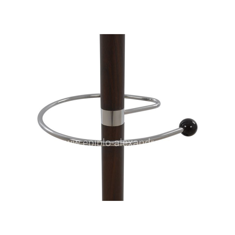Hat/Coat Stand Metallic SHIA HM0038.05 rotating walnut with black marble base Φ37x170Η cm
