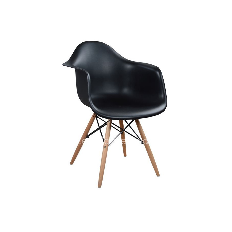 Armchair with wooden legs and black seat Mirto HM005.02 64x60x81 cm