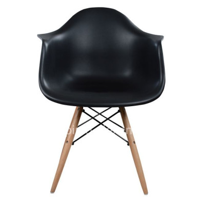 Armchair with wooden legs and black seat Mirto HM005.02 64x60x81 cm