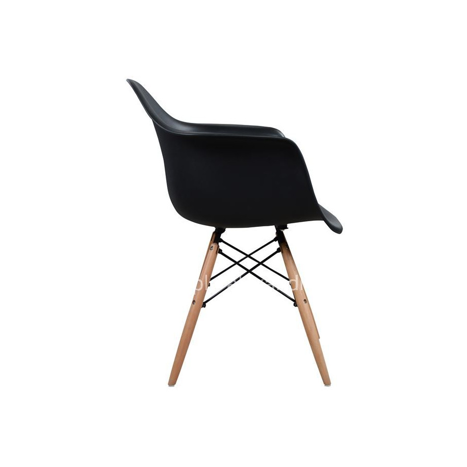 Armchair with wooden legs and black seat Mirto HM005.02 64x60x81 cm