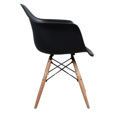 Armchair with wooden legs and black seat Mirto HM005.02 64x60x81 cm
