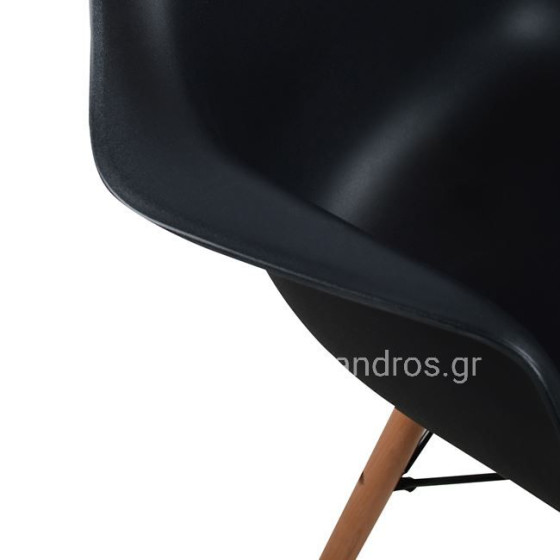 Armchair with wooden legs and black seat Mirto HM005.02 64x60x81 cm