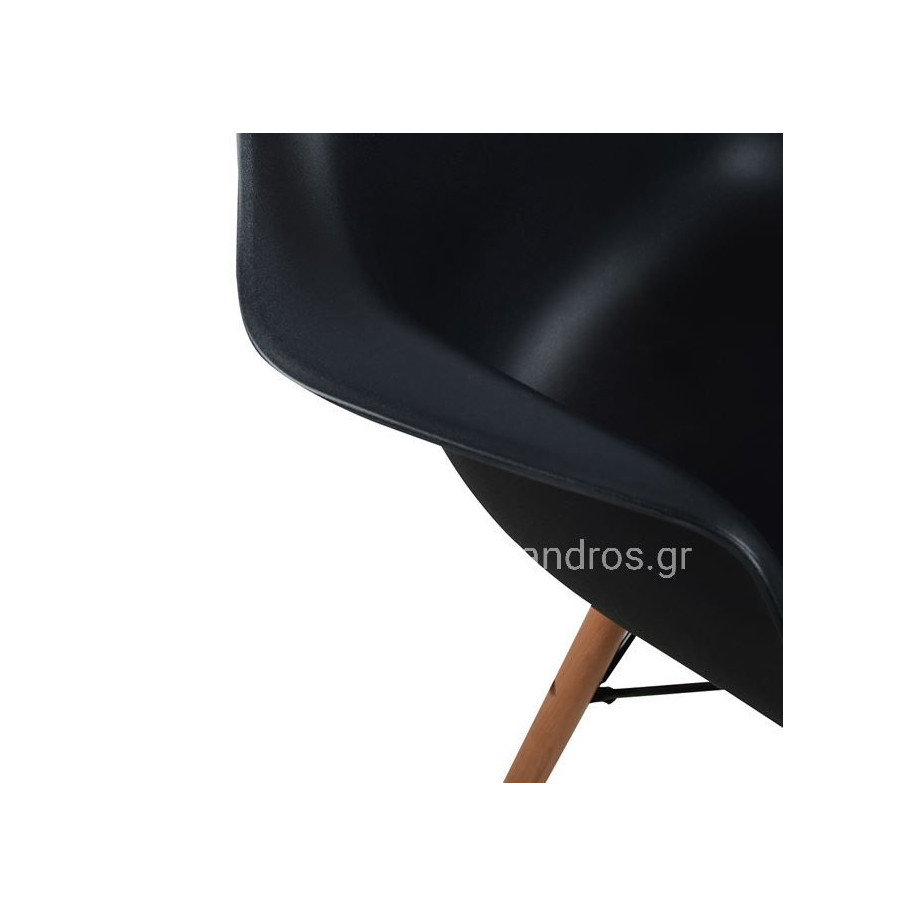 Armchair with wooden legs and black seat Mirto HM005.02 64x60x81 cm