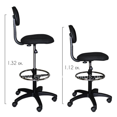 OFFICE CHAIR VEGAR HM1043.01 WITH PERIMETER FOOTREST-HIGH SEAT-BLACK FABRIC 45Χ42Χ132Hcm.