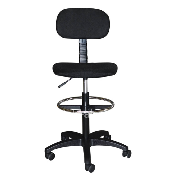 OFFICE CHAIR VEGAR HM1043.01 WITH PERIMETER FOOTREST-HIGH SEAT-BLACK FABRIC 45Χ42Χ132Hcm.