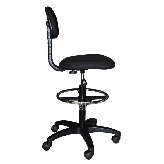 OFFICE CHAIR VEGAR HM1043.01 WITH PERIMETER FOOTREST-HIGH SEAT-BLACK FABRIC 45Χ42Χ132Hcm.