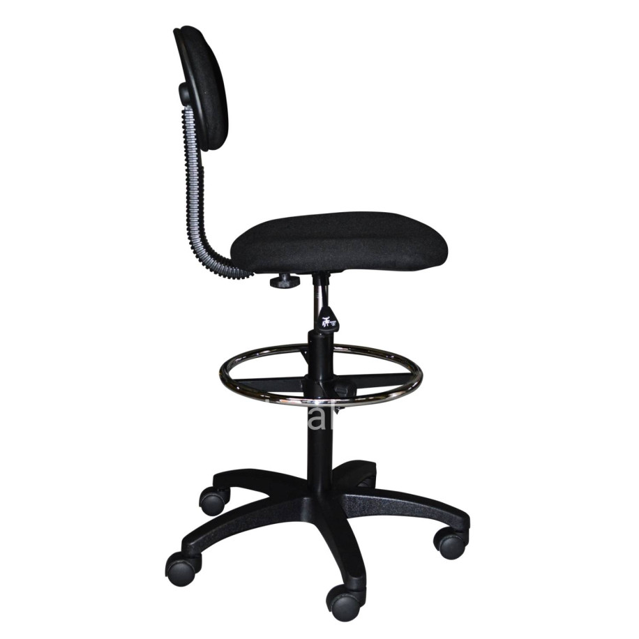OFFICE CHAIR VEGAR HM1043.01 WITH PERIMETER FOOTREST-HIGH SEAT-BLACK FABRIC 45Χ42Χ132Hcm.