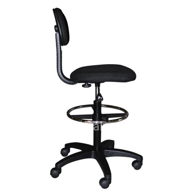 OFFICE CHAIR VEGAR HM1043.01 WITH PERIMETER FOOTREST-HIGH SEAT-BLACK FABRIC 45Χ42Χ132Hcm.