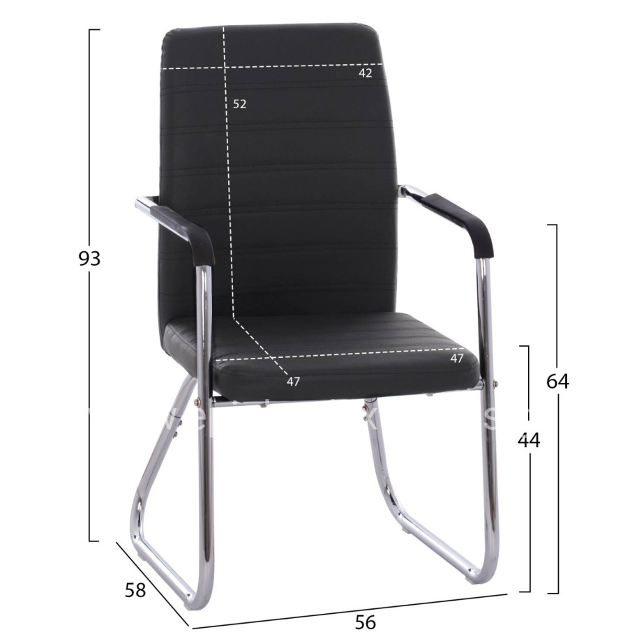 Conference chair HM1021.01 With arms and black PU 54x60x94 cm