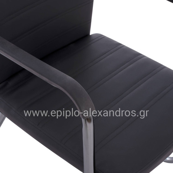 ΠΟΛΥΘΡΟΝΑ DALEY HM1021.01 ΜΕ ΜΠΡΑΤΣΑ ΜΑΥΡΟ PU 56x58x93 εκ.