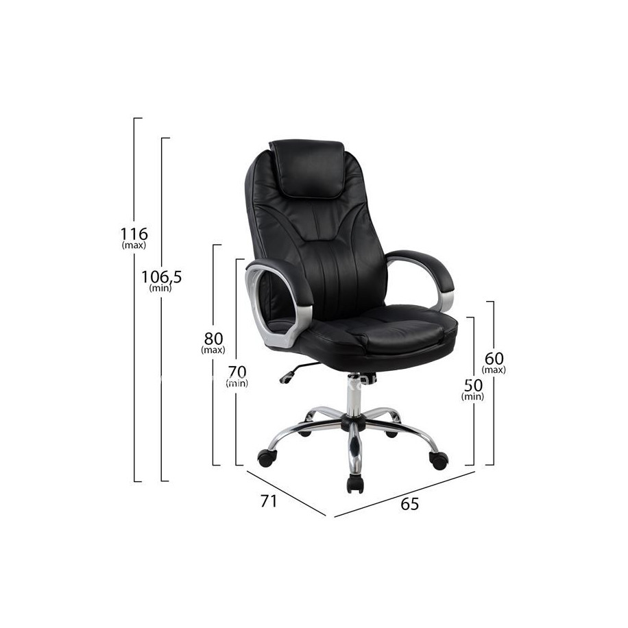Manager's office chair HM1025.01 with chromed base 65x71x106,5 cm.
