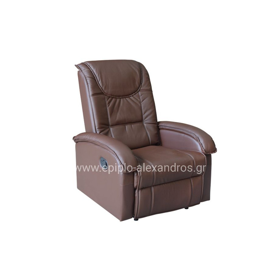 HM0026.03 Armchair ROCCA, massage mechanism, PU brown 80x96x97 cm