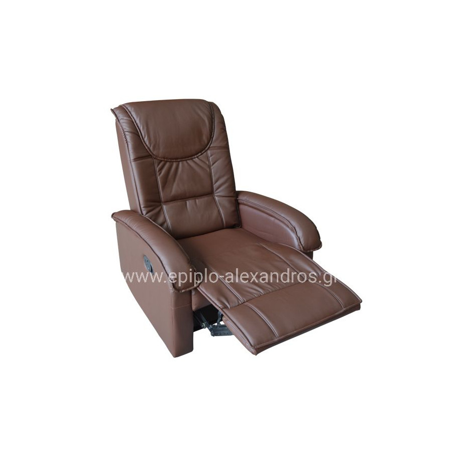 HM0026.03 Armchair ROCCA, massage mechanism, PU brown 80x96x97 cm