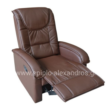HM0026.03 Armchair ROCCA, massage mechanism, PU brown 80x96x97 cm