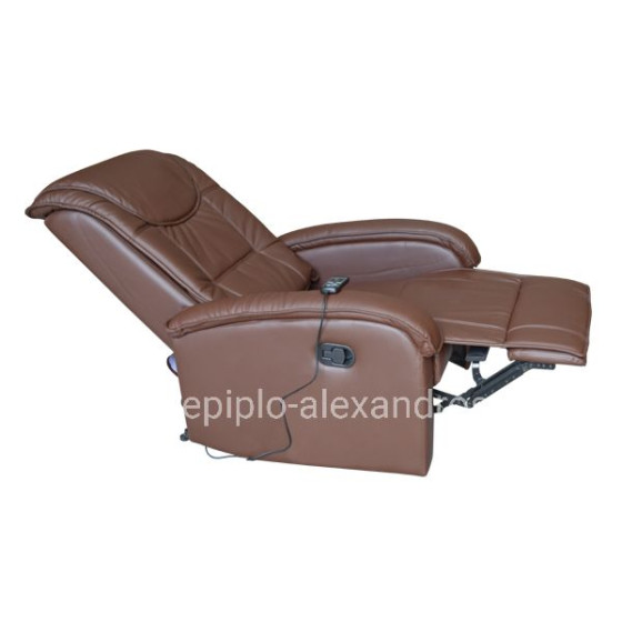 HM0026.03 Armchair ROCCA, massage mechanism, PU brown 80x96x97 cm