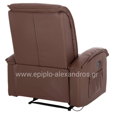HM0026.03 Armchair ROCCA, massage mechanism, PU brown 80x96x97 cm