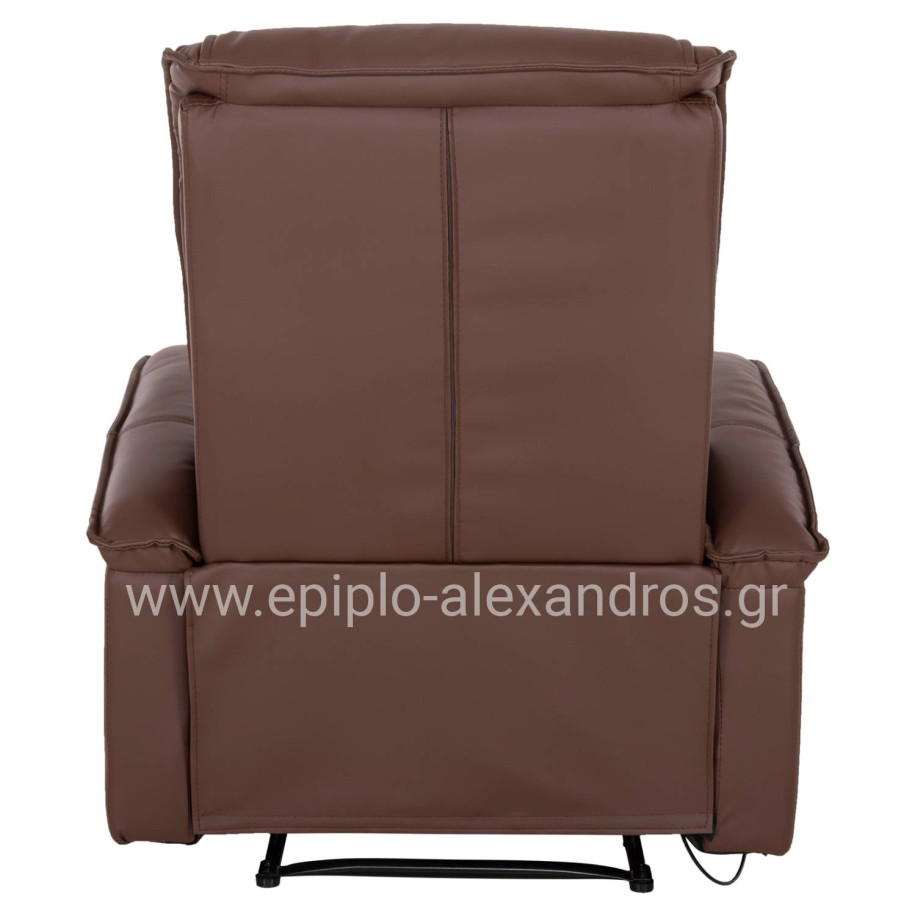 HM0026.03 Armchair ROCCA, massage mechanism, PU brown 80x96x97 cm